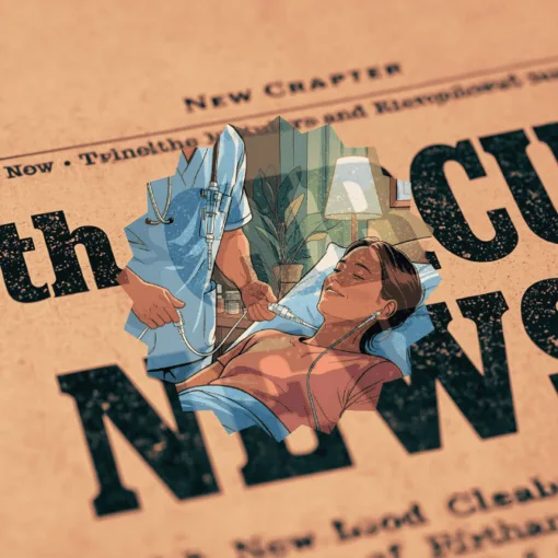 10th Circuit Catheter News headline featuring a port implant patient in a hospital bed
