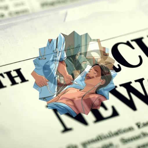 11th Circuit Catheter News headline featuring a port implant patient in a hospital bed